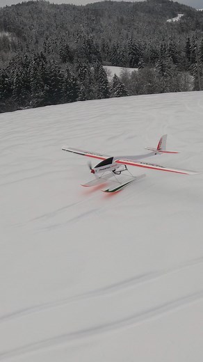 Having fun in the snow #rc #plane #gopro