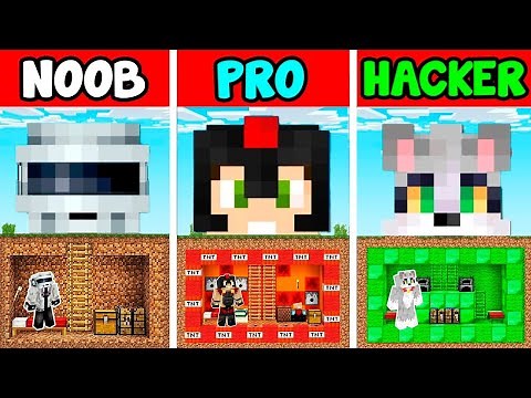 MINECRAFT: BASE NOOB vs PRO vs HACKER 😱🏠 RETO DE LA BASE de ACENIX, INVICTOR y ELMAYO97 🔥