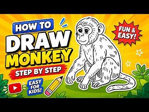 Cute Monkey Drawing Tutorial for Kids