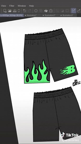 Design process of creating some simple mesh shorts 🤯🔥 Full Tutorial available on my YouTube ✅ Design for Sale 🛒💰Contact via DM or 📧 if instrested #clothingbrand #logodesign #designforsale #procreate #streetwear #branddesign