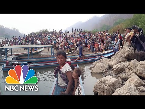Karen Refugees Fleeing Myanmar Military Airstrikes Forced Back By Thai Soldiers | NBC News NOW