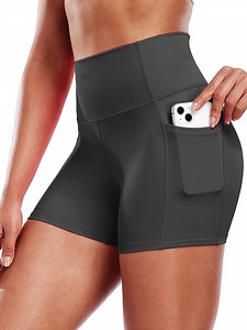 Cadmus Womens High-Waist Stretch Yoga Shorts Ultra Soft Naked Feeling Workout Shorts with Lycra Fabric for Running & Gym