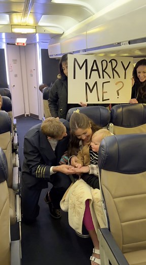 39K views · 313 reactions | Pilot proposes over intercom! ❤️ Pilot proposes to his girlfriend mid flight using the intercom system to surprise her and the help of friendly passengers in this sweet story of love in the sky. #couplegoals #couple #flight #family #plane #viralvideo #blessed #proposal | Jamie and Blake | Facebook