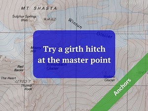 Try a girth hitch at the master point — Alpinesavvy