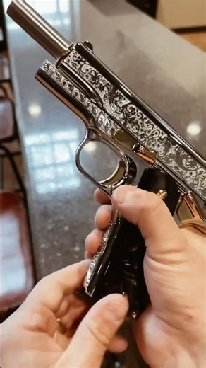 CUSTEM 1911 with engraving, pistol hashtag #music #hiphop #ytshorts #1911