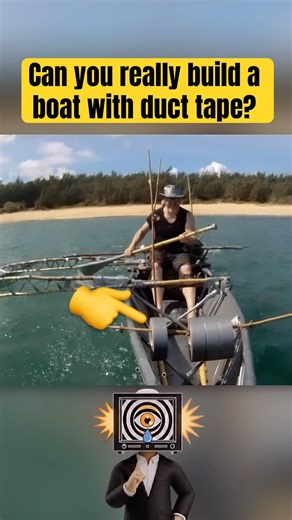 How to survive on a deserted island with a giant pile of duct tape #shorts #funny #survival
