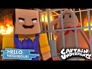 Minecraft Hello Neighbour - THE NEIGHBOUR TAKES CAPTAIN UNDERPANTS!