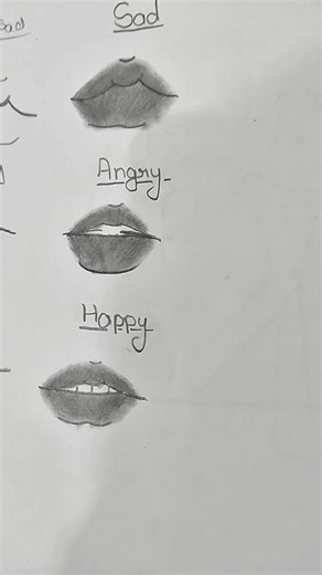 How to draw lips sad, angry, and happy #drawing#tutorial#howtodraw#sketch#lips#art #shorts