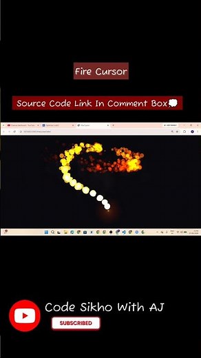 Fire Cursor 🔥😳 | Burning Mouse Trail Effect | HTML CSS JavaScript