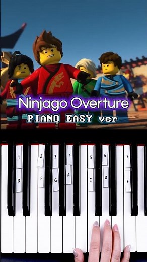 Ninjago Overture 🐉 Easy Piano Tutorial with 7 Keys 🎹