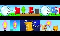 Mix of 6 videos from youtube : bfdi 1a alternate ending v3 sixparison
