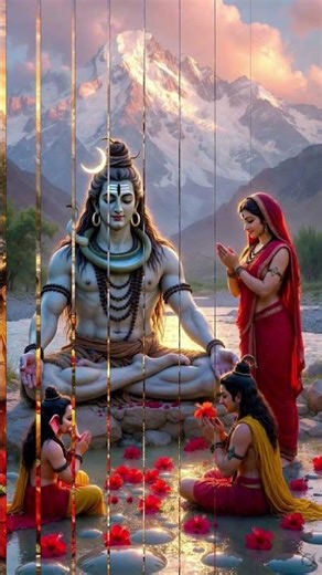 कैलाश पर ध्यानमग्न महादेव – पार्वती संग दिव्य पूजा दृश्य 🙏🌺Hashtags:#Mahadev #ShivParvati