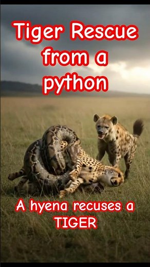 Tiger rescue - Hyena vs Python: A Daring Rescue on the Savannah