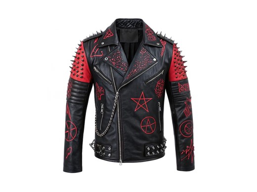 Handcrafted Black Leather Punk Jacket: Spiked Biker Style - Etsy