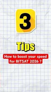 Boost your speed for BITSAT 2026🔥 Best BITSAT Preparation Tips | BITS Pilani #shorts
