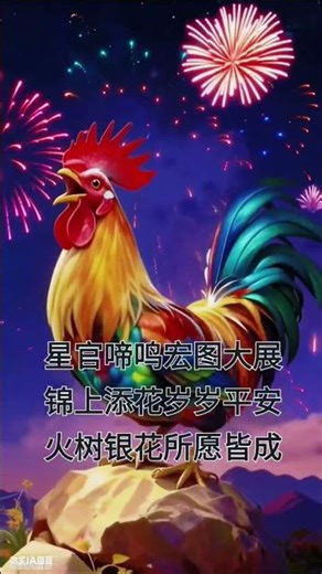 A colorful rooster paired with dazzling fireworks, may all your wishes come true. #BeautifulNightVie