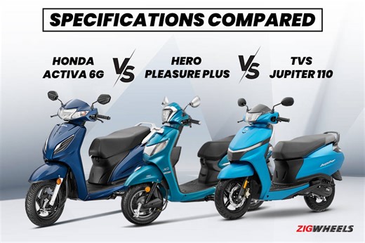 TVS Jupiter 110 vs Hero Pleasure Plus vs Honda Activa 6G: Specs Compared: Engine, Underpinnings, Dimensions, Features, Price & Verdict  - ZigWheels