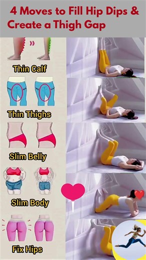 4 Moves to Fill Hip Dips & Create a Thigh Gap #HipDips #ThighGap #Shorts