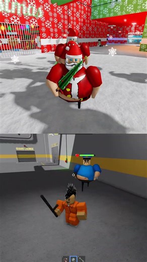 Santa Barry AND Police Barry BOTH Jumpscared Me #roblox #shorts