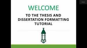 Fall 2024 Electronic Thesis & Dissertation Formatting Tutorial