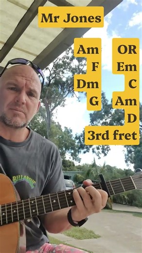 How to play MR JONES ~ Counting Crows , on acoustic guitar. 2 versions