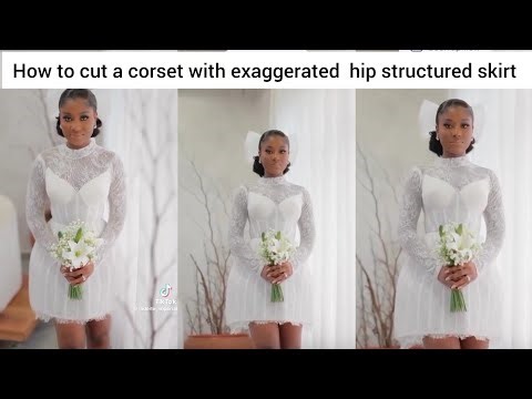 How to cut a Stylish corset with an exaggerated structured skirt #corset