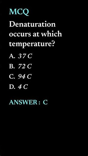 PCR Denaturation MCQ Quiz | 5 Important Questions with Answers | PCR Technique & Molecular Biology