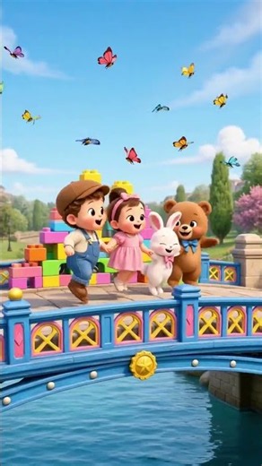 🌉✨ London Bridge Is Falling Down! 🏰🎶 | Kids Nursery Rhyme #kids #babysongs #kidsshorts