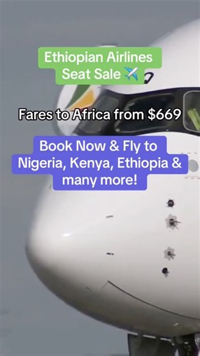 113K views · 2.2K reactions |  Plan Your Next Trip with Ethiopian Airlines!  Round-trip fares starting from just $669* to Africa! Call TOLL-FREE 855-257-3682 and SAVE $30 with code ASAP30️ Limited-time offer – Get a free quote today!✈️ Your gateway to Africa and beyond with Ethiopian Airlines! #TravelDeals #FlyEthiopian #Africa | ASAP Tickets | Facebook