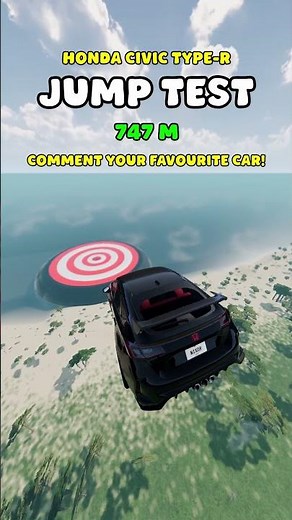 Honda Civic Type-R jump test in BeamNG.drive