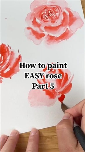 Try painting this 5 different EASY roses with watercolors #painting #flowerpainting