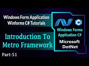 51 | Introduction To Metro Framework In Windows Forms C# | Winforms C# | Csharp (Hindi/Urdu)