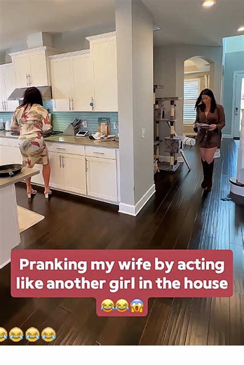 Pranking my girl,acting like I’m another woman in ourhouse 😂🤣🤪🥰#scareprank #scarecam #funnyvideos #pranks #usa