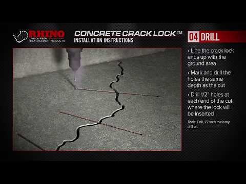 Concrete Repair with Rhino Carbon Fiber Concrete Crack Lock Stitches - Install video