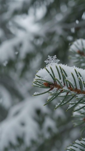 Peaceful Snowy Forest Walk ❄️ | Gentle Snowfall, Macro Snowflakes & Winter Calm (4K Vertical) #asmr