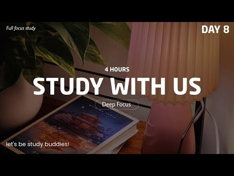STUDY WITH US | 4 Hours Deep Focus | Real Time Study Room | ASMR Motivation Study Day 8 (Portrait)