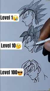 How to Draw Ssj 4 Goku's Hair in Different Levels 🤔#shorts