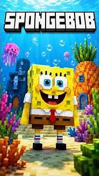 🧽 SpongeBob in Minecraft! 🤩 #minecraft #minecraftbuilding #minecraftbuild #zyrox Plays