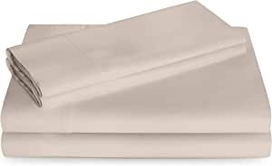 Linenspa 600 Thread Count Ultra Soft, Deep Pocket Cotton Blend Sheet Set - Twin - Sand