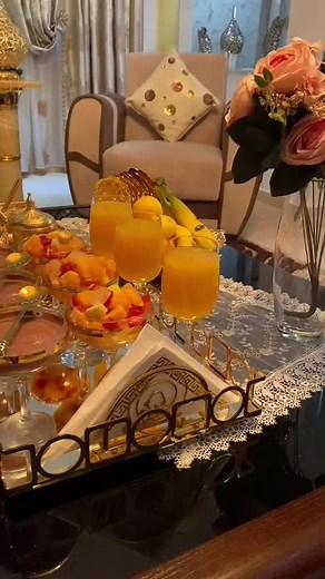 Luxurious Breakfast Setup with Elegant Tableware