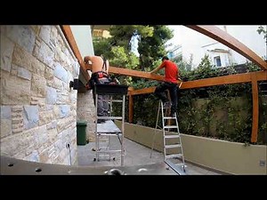 Κατασκευή πέργκολας με τάβλα εξωτερικού χώρου