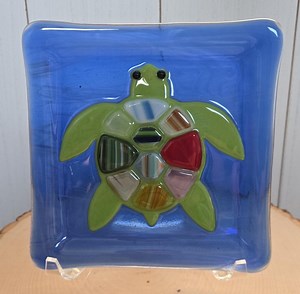 Fused Glass Sea Turtle Plate - Etsy