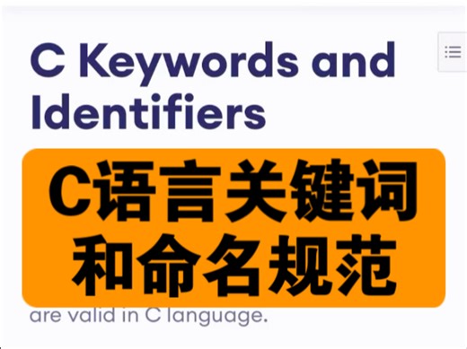 C语言学习：Identifier对应的中文是什么？