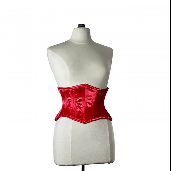 Red Satin Underbust Corset, Steel Boned Waist Trainer, Hourglass Cincher, Gothic Lingerie Belt - Etsy