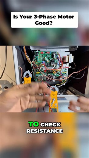 Pioneer HVAC Controls on Instagram: "Checking 3-phase inverter motor resistance? All 3 wires MUST read the same. Open line or varied readings indicate motor issues. Stay safe: power off first before checking resistance! #InverterMotor #ResistanceCheck #ElectricalTips #TechTips"