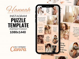 Instagram Puzzle Feed Template, Updated New 3:4 Portrait Format, - Etsy