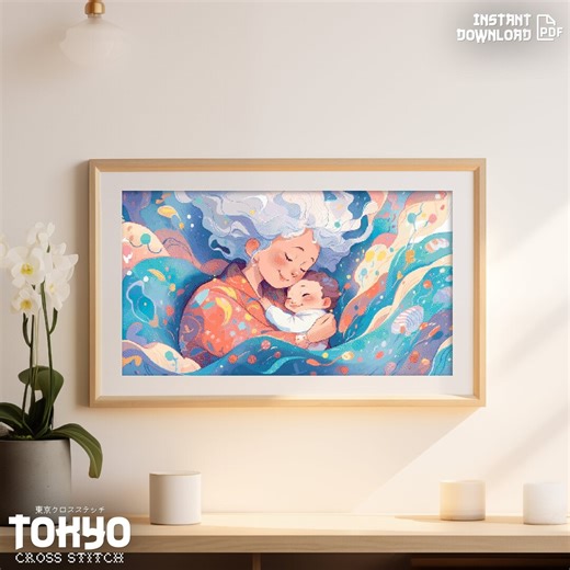 Cross Stitch PDF Pattern "harmony Across Ages" - Supersize Japan Cross Stitch Chart Instant Download Pdf Pattern Keeper   Cross Stitch Saga - Etsy