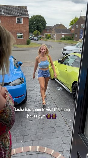 PG on Instagram: "Sasha has come to visit the pump house gym 💪💪 #fyp #gymmotivation #porsche #m4competition #yoga #stretch @marcrosept @mrmrsswing @swingingsummer @sashadarkheart @sashadarkheart_2 😃😃😃"