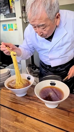 Japanese ramen! with extra-thin curly noodles and clean soy sauce broth