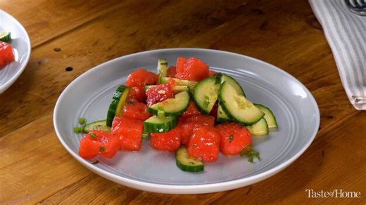 Minty watermelon-cucumber salad